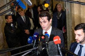 National Assembly - Politics after vote at Hall of Four Columns - Paris