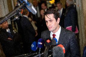 National Assembly - Politics after vote at Hall of Four Columns - Paris