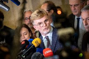 National Assembly - Politics after vote at Hall of Four Columns - Paris