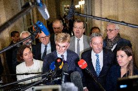 National Assembly - Politics after vote at Hall of Four Columns - Paris