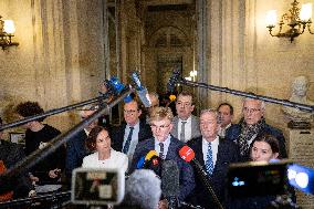 National Assembly - Politics after vote at Hall of Four Columns - Paris
