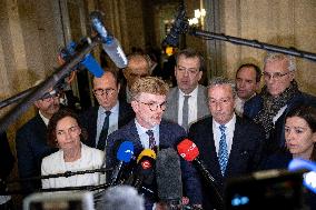 National Assembly - Politics after vote at Hall of Four Columns - Paris