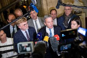 National Assembly - Politics after vote at Hall of Four Columns - Paris