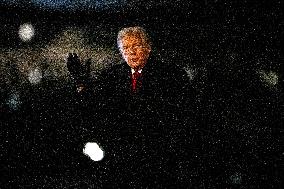 President Trump Walks On The South Lawn Of The White House - DC