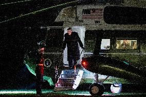 President Trump Walks On The South Lawn Of The White House - DC