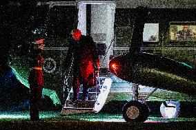 President Trump Walks On The South Lawn Of The White House - DC