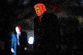 President Trump Walks On The South Lawn Of The White House - DC