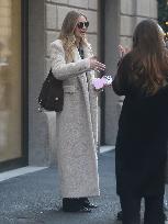 Chiara Ferragni Strolling in Fashion District - Milan