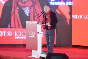 Pedro Sánchez and Pepe Álvarez take part in the event marking the centenary of the death of Pablo Iglesias Posse