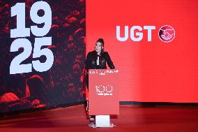 Pedro Sánchez and Pepe Álvarez take part in the event marking the centenary of the death of Pablo Iglesias Posse
