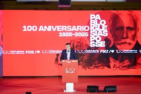 Pedro Sánchez and Pepe Álvarez take part in the event marking the centenary of the death of Pablo Iglesias Posse