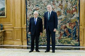 King Felipe Meets President Abbas - Madrid