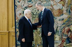 King Felipe Meets President Abbas - Madrid