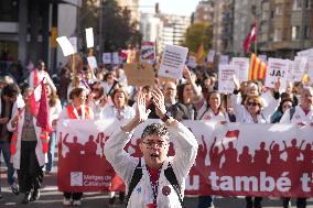 Demonstration of Metges De Catalunya for The Statewide Medical Strike - Spain