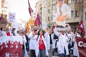 Demonstration of Metges De Catalunya for The Statewide Medical Strike - Spain