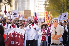 Demonstration of Metges De Catalunya for The Statewide Medical Strike - Spain