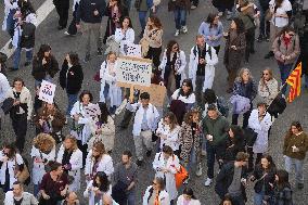 Demonstration of Metges De Catalunya for The Statewide Medical Strike - Spain