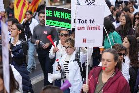 Demonstration of Metges De Catalunya for The Statewide Medical Strike - Spain