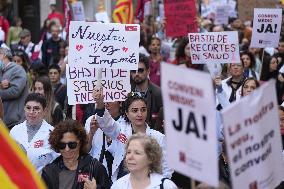 Demonstration of Metges De Catalunya for The Statewide Medical Strike - Spain