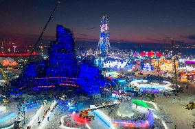 Construction of Harbin Ice and Snow World - China