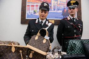Carabinieri Return Stolen Bags In Press Conference - Rome
