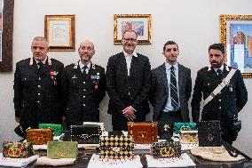 Carabinieri Return Stolen Bags In Press Conference - Rome