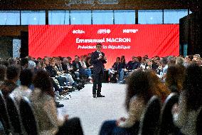 Macron Meets Readers of Ouest France Group - Saint-Malo