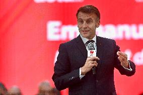 Macron Meets Readers of Ouest France Group - Saint-Malo