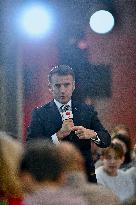 Macron Meets Readers of Ouest France Group - Saint-Malo