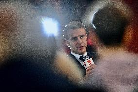 Macron Meets Readers of Ouest France Group - Saint-Malo