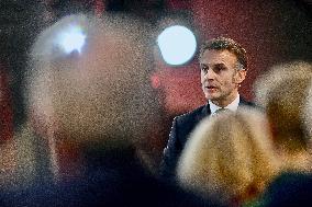 Macron Meets Readers of Ouest France Group - Saint-Malo