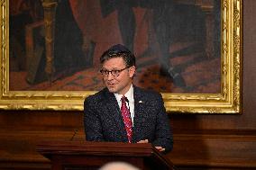 Ceremonial Menorah lighting in the Capitol