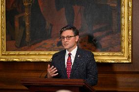 Ceremonial Menorah lighting in the Capitol