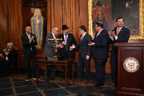 Ceremonial Menorah lighting in the Capitol