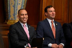 Ceremonial Menorah lighting in the Capitol