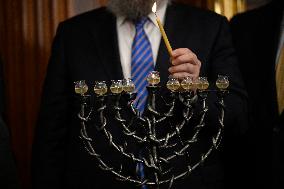 Ceremonial Menorah lighting in the Capitol