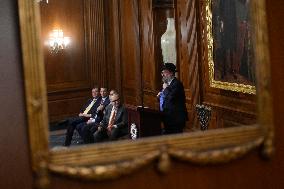 Ceremonial Menorah lighting in the Capitol