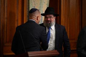 Ceremonial Menorah lighting in the Capitol