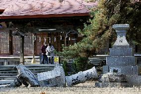 Aftermath of strong earthquake in Aomori Pref.
