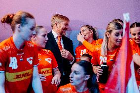 King Willem Alexander At IHF Womens Handball Championship - Rotterdam