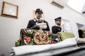 Carabinieri Return Stolen Bags In Press Conference - Rome