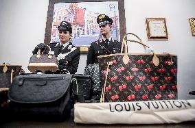 Carabinieri Return Stolen Bags In Press Conference - Rome