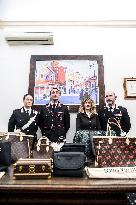 Carabinieri Return Stolen Bags In Press Conference - Rome
