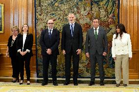 King Felipe Meets CSIF Representatives - Madrid