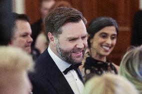 US President Donald J. Trump delivers remarks during the Congressional Ball at the White House