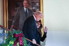 US President Donald J. Trump delivers remarks during the Congressional Ball at the White House