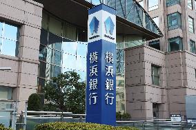 Yokohama Bank signboard and logo