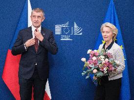 Czech PM Visits The EU Commission - Brussels