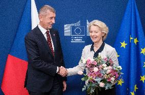 Czech PM Visits The EU Commission - Brussels