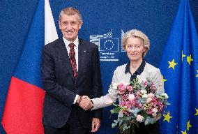 Czech PM Visits The EU Commission - Brussels